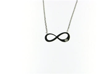 Collier motif Infini - Or Blanc, Diamants (056973A)
