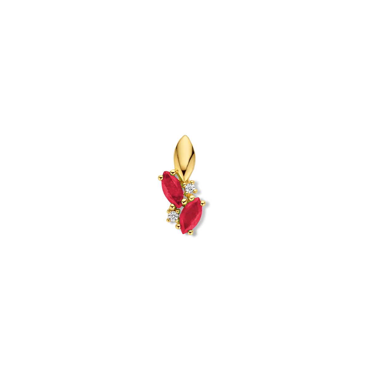 Pendentif motif - Or Jaune, Diamants et Rubis (067215RA)