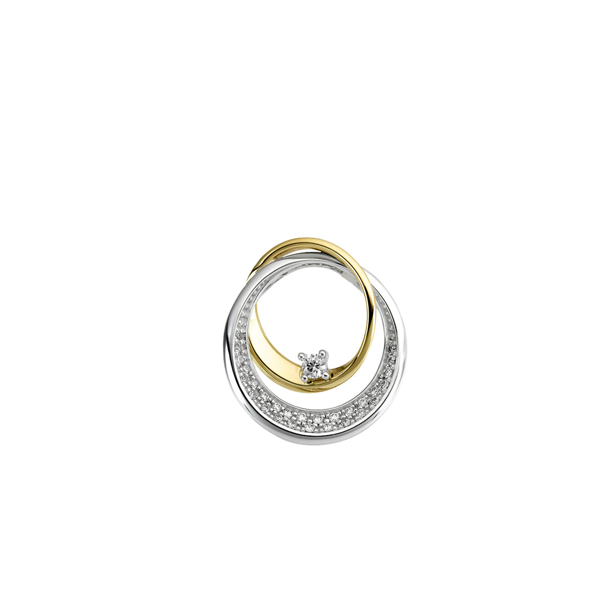 Pendentif motif - Or Jaune et Blanc, Diamants (067856A)