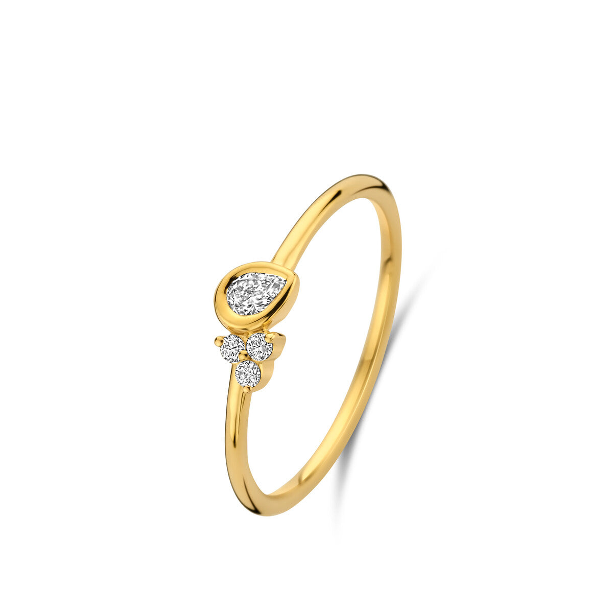 Bague avec motif - Or Jaune et Diamants (068611A)