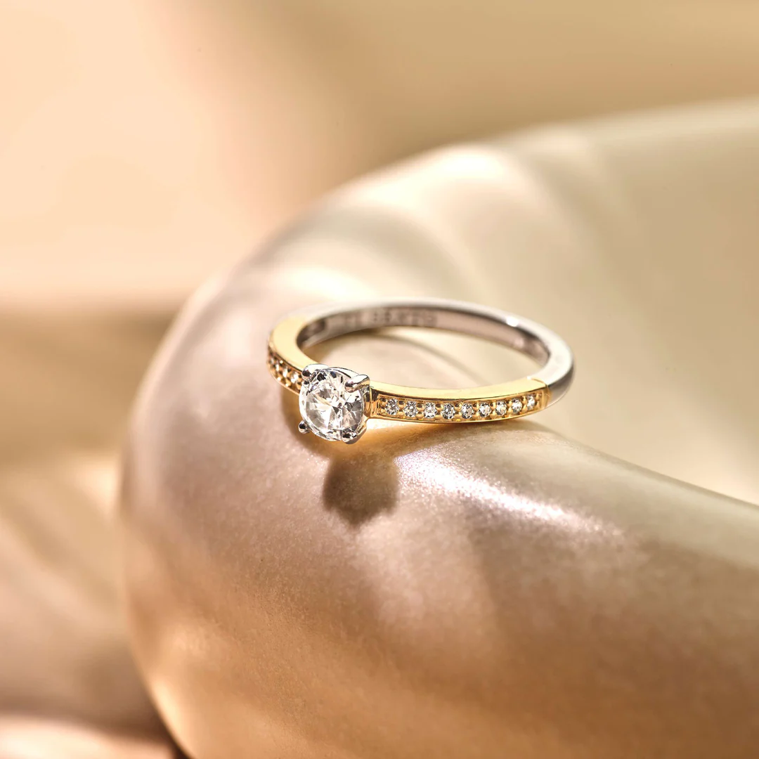 Bague TI SENTO - Argent Bicolore Doré, Zircons (12109ZY)