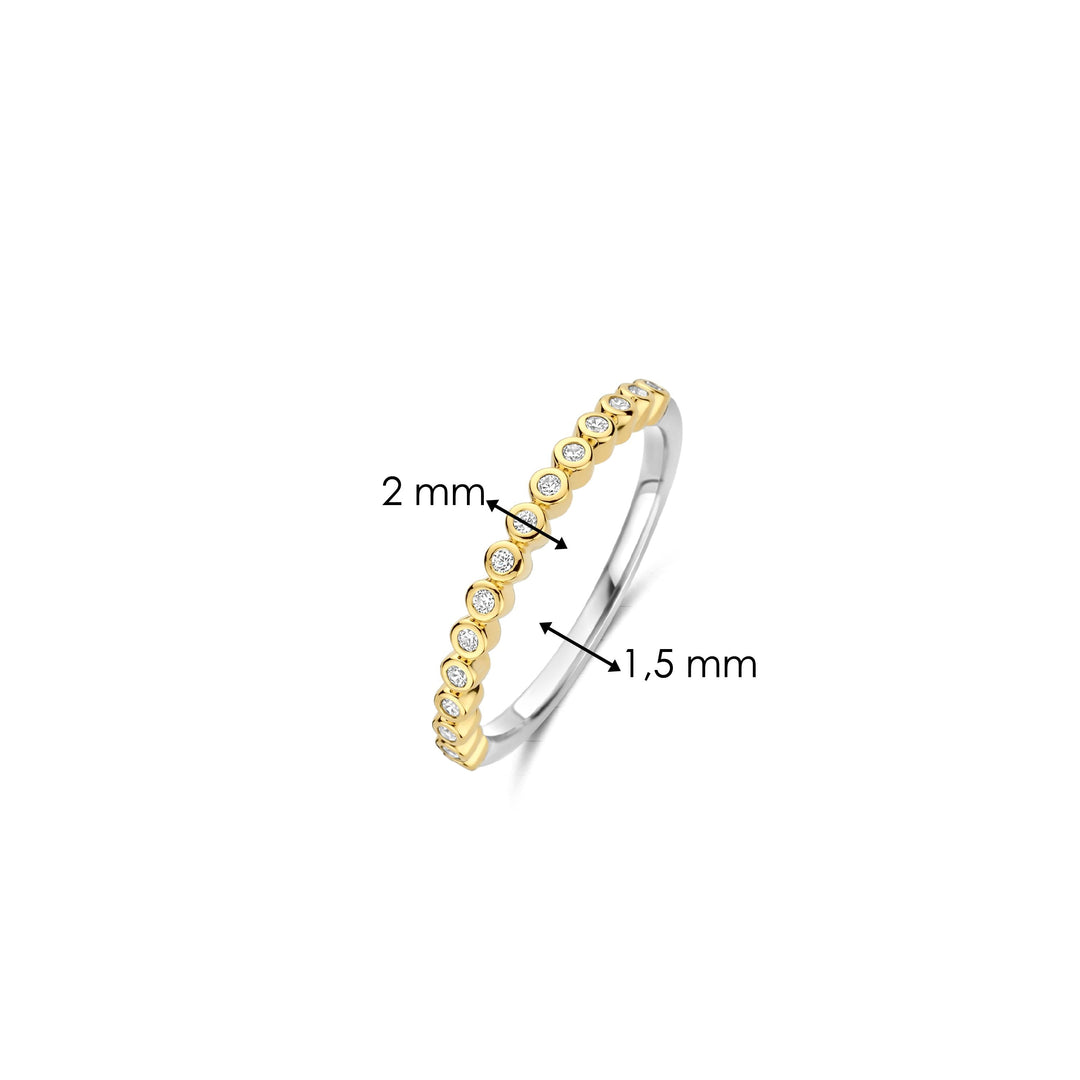 Bague TI SENTO - Argent Bicolore Doré, Zircons (12364ZY)