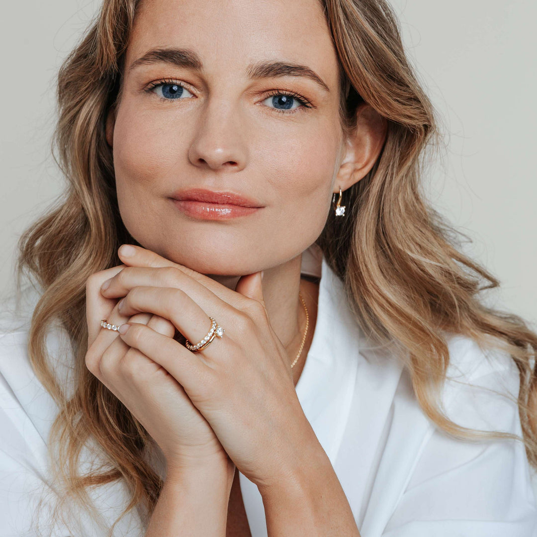 Bague TI SENTO - Argent Bicolore Doré, Zircons (12367ZY)