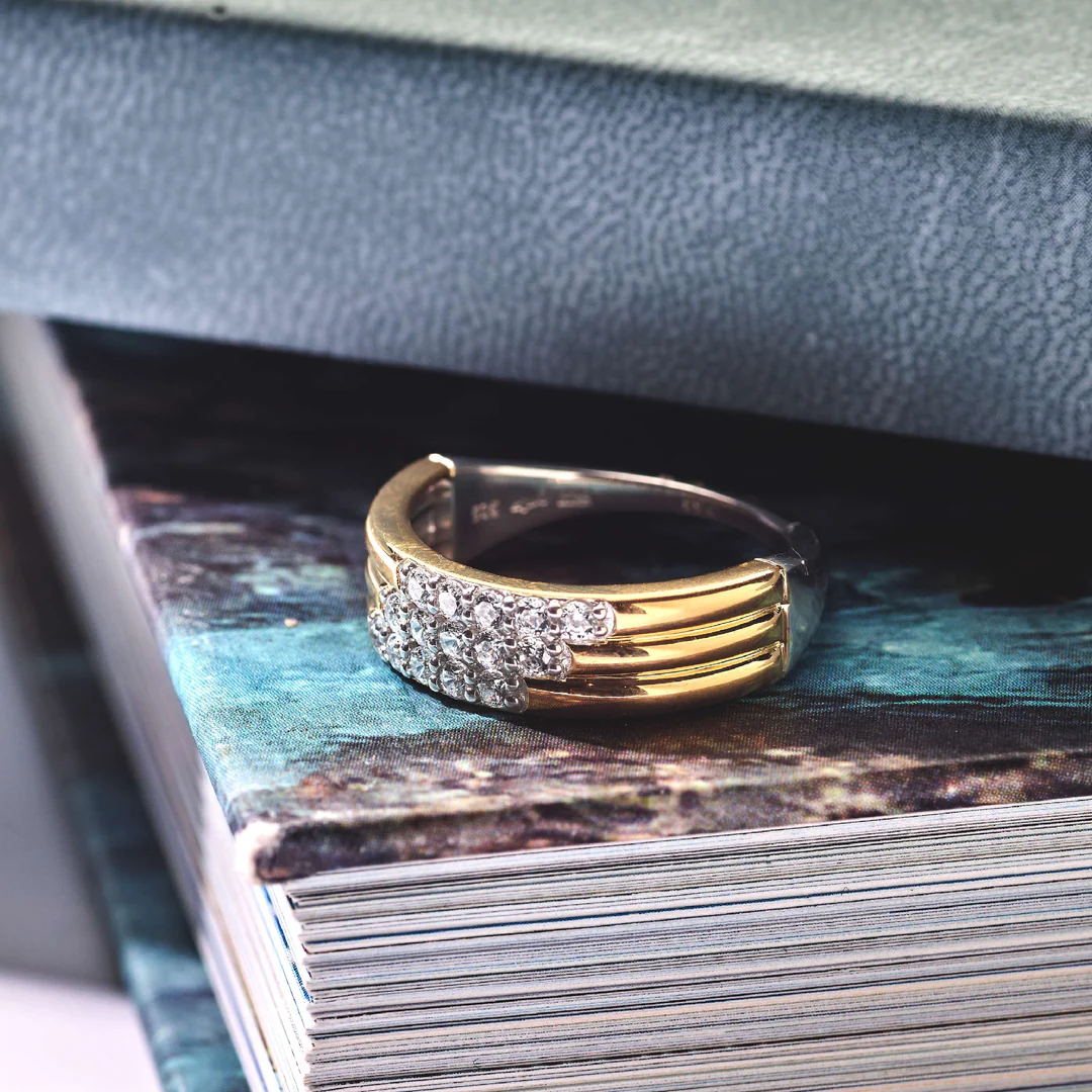 Bague TI SENTO - Argent Bicolore Doré, Zircons (12411ZY)