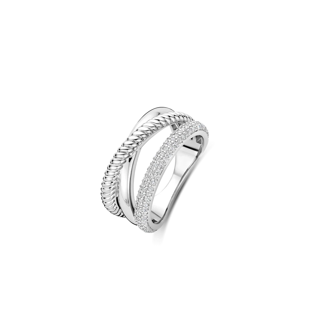 Bague TI SENTO - Argent, zircons (12422ZI)