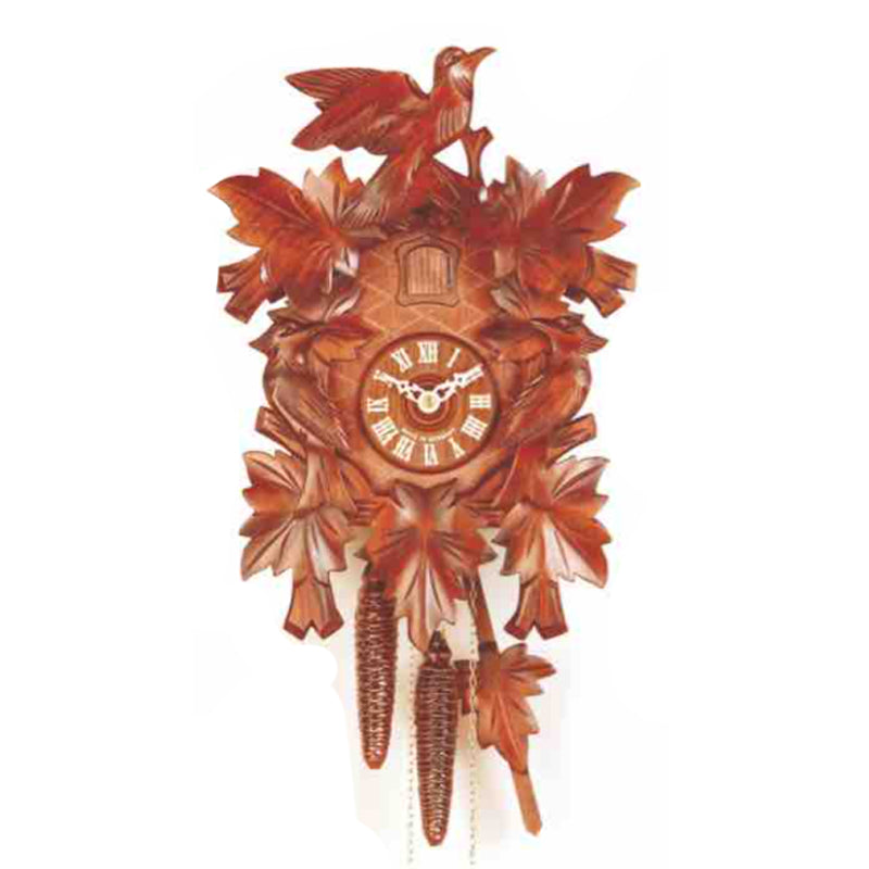 Coucou - 3 Oiseaux, 5 Feuilles Marron 8 Jour 38CM (814NEX)