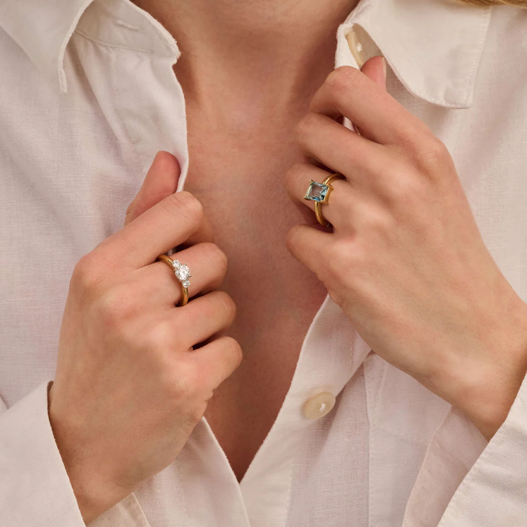 Bague TI SENTO - Argent Bicolore Doré, Zircons (1796ZY)