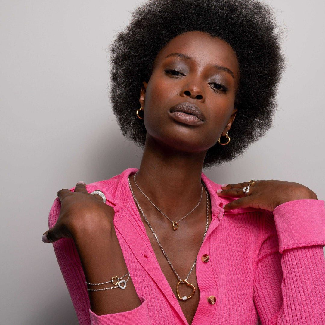 Bracelet Coeur TI SENTO - Argent, zircons (23017ZI)