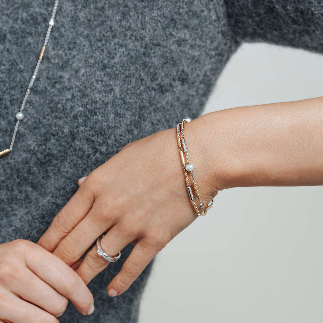 Bracelet TI SENTO - Plaqué or, Argent et Zircon (23069ZY)