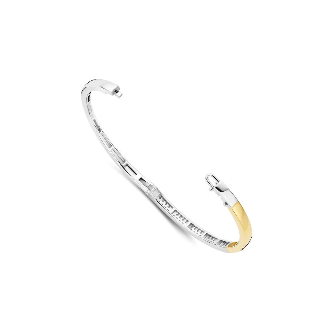 Bracelet Rigide TI SENTO - Argent bicolore doré, Zircons (23091ZY)