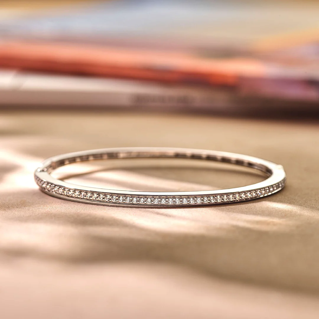 Bracelet rigide TI SENTO - Argent, zircons (2889ZI)