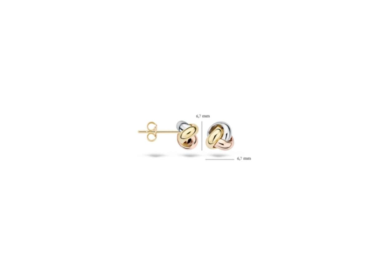 Blush - Boucles d'oreilles - Or Jaune, blanc et rose 14k (7157WYR)