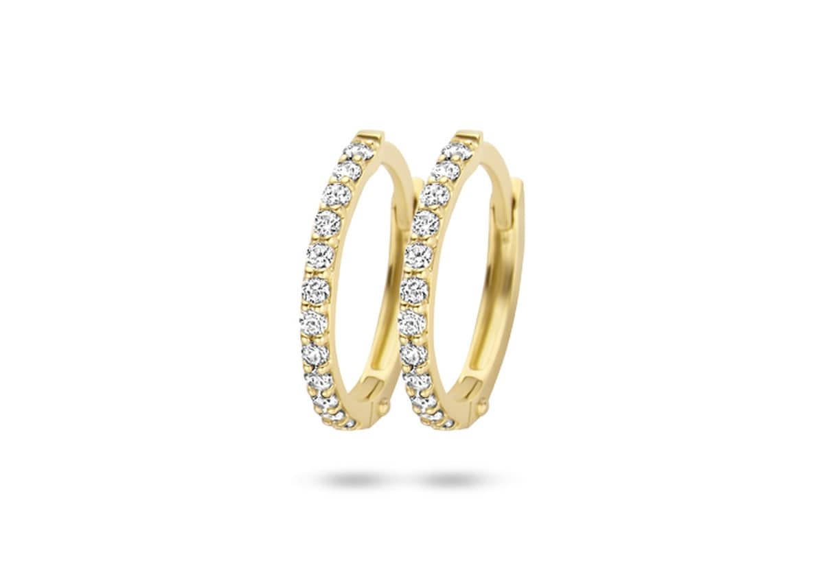 Blush - Boucles d'oreilles créoles - Or Jaune 14k, Zircon (7270YZI)