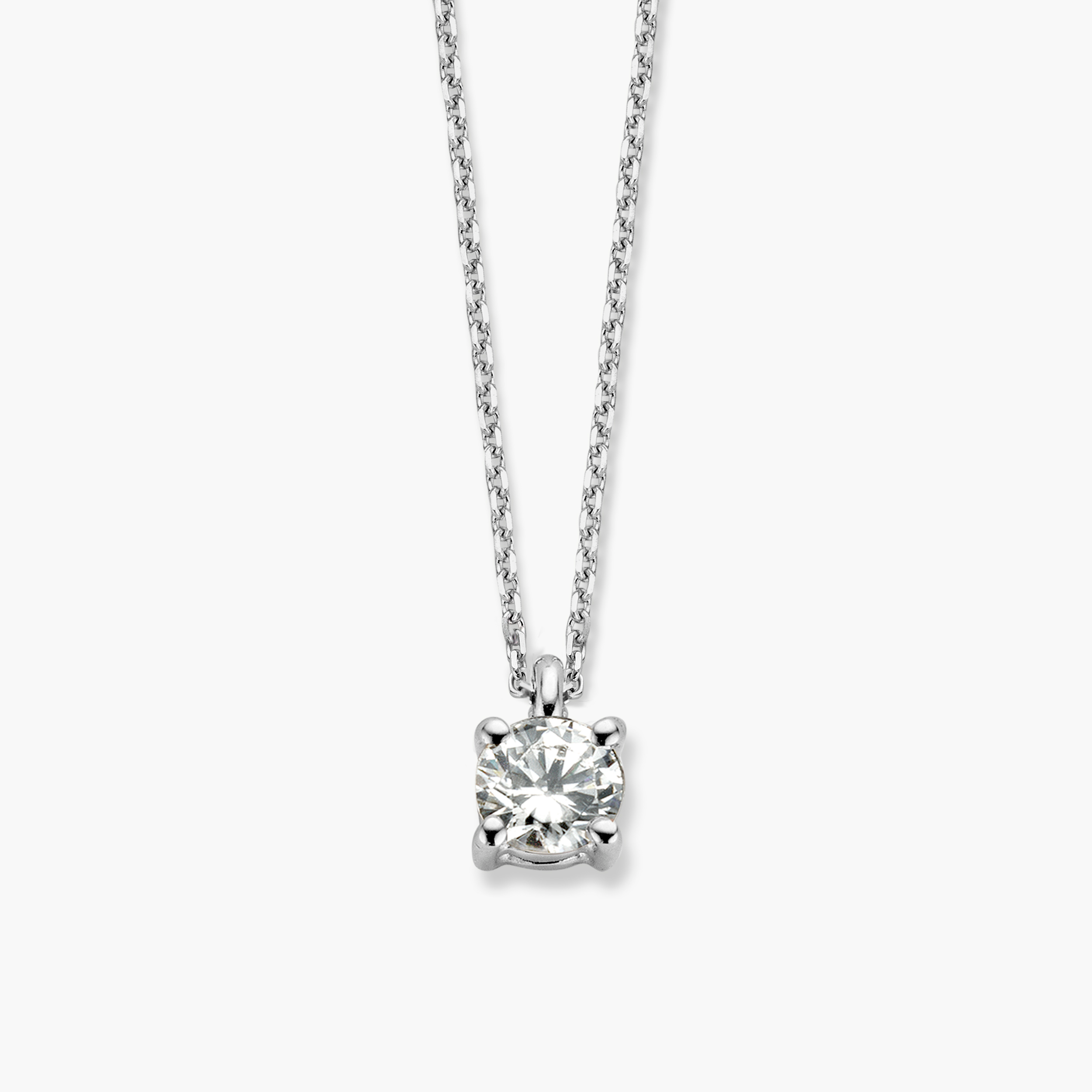 Collier solitaire - Or Blanc, Diamant de Laboratoire (927551$)