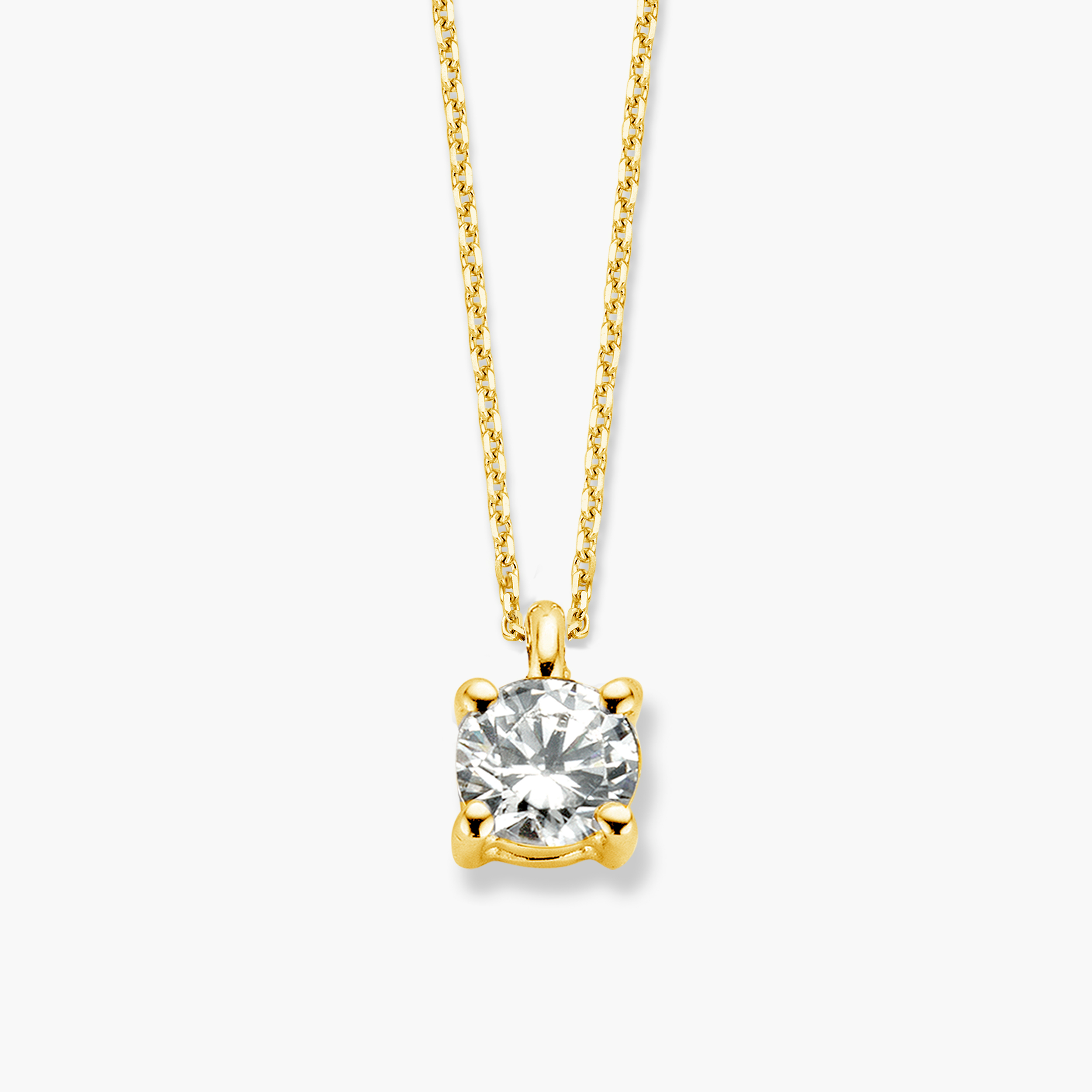 Collier solitaire - Or Jaune, Diamant de Laboratoire (92A865$)
