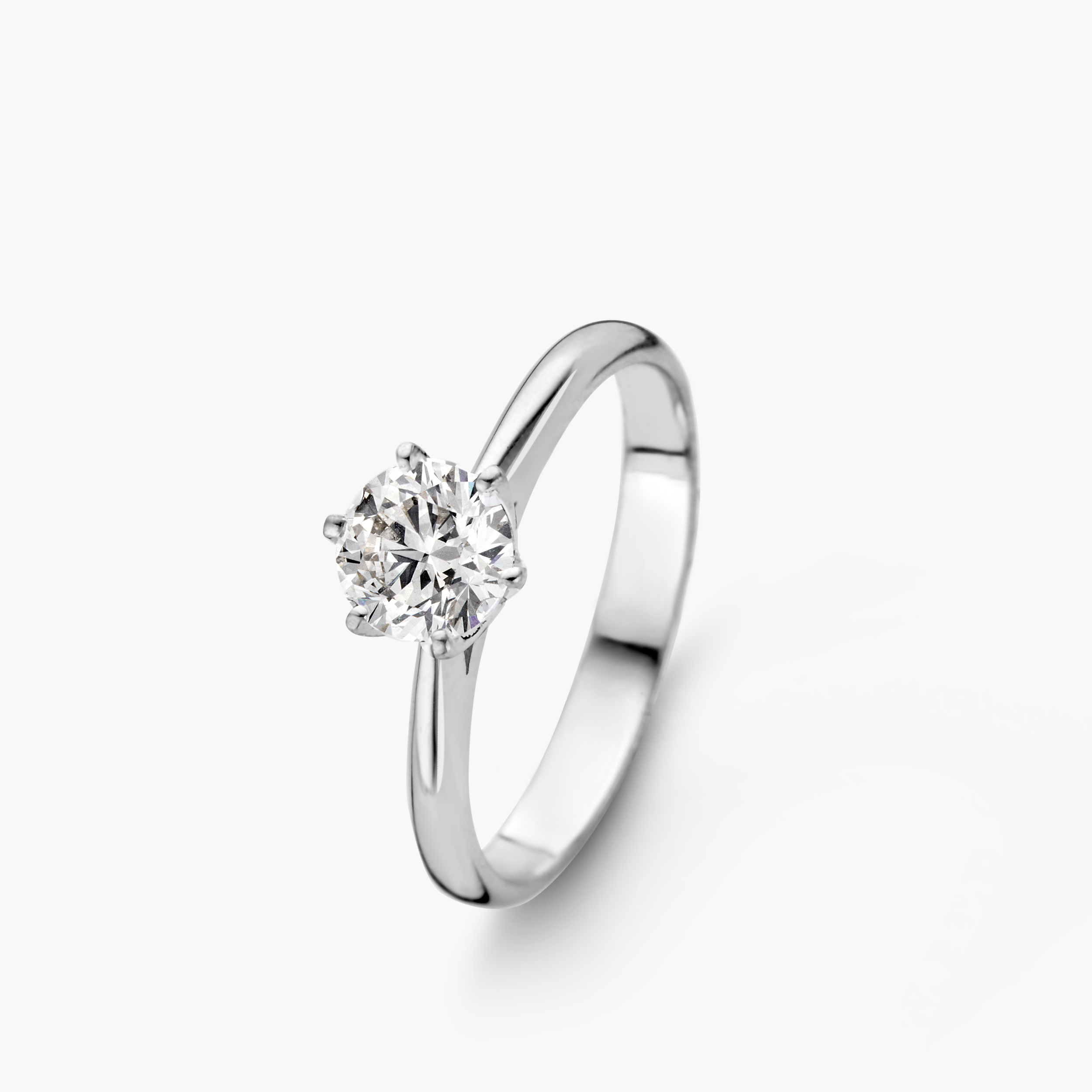 Bague solitaire - Or Blanc, Diamants de Laboratoire (9A4965$)