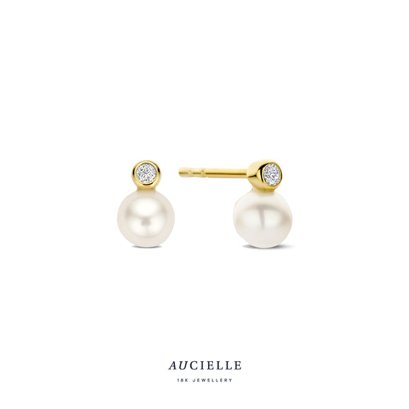 Aucielle - Boucles d'oreilles - Or Jaune et Perles (AE0130C)