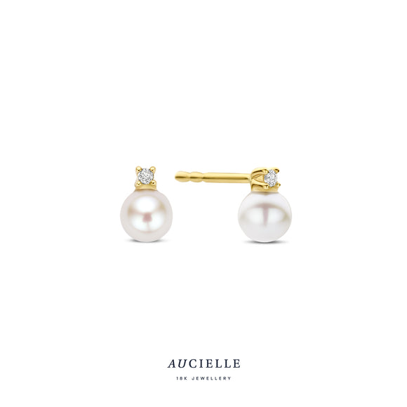 Aucielle - Boucles d'oreilles - Or Jaune et Perles (AE0134D)