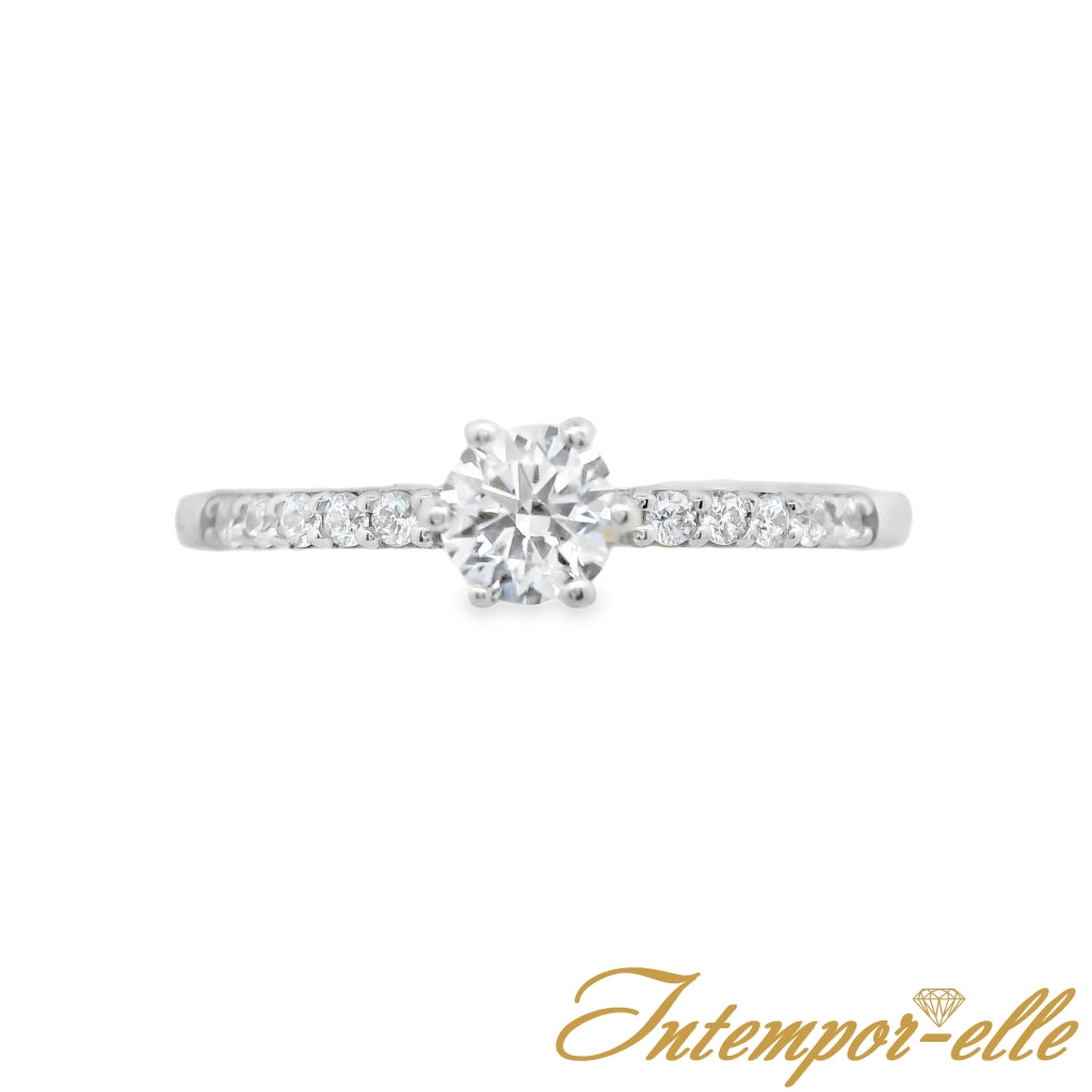 Bague - Or Blanc 18k, Zircons (18BA0051OZ/G)