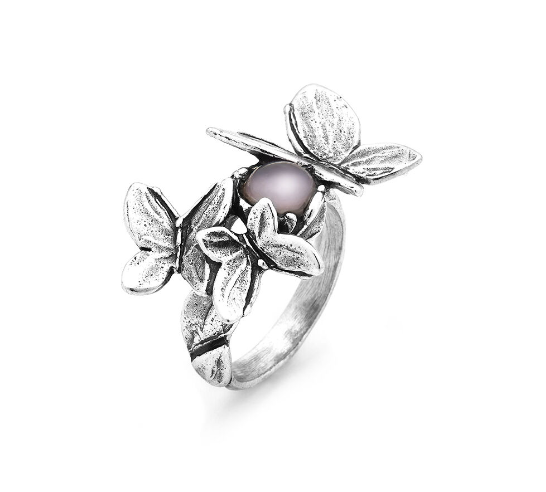 Bague Giovanni Raspini - Butterfly, Argent, Nacre et Quartz (11381)