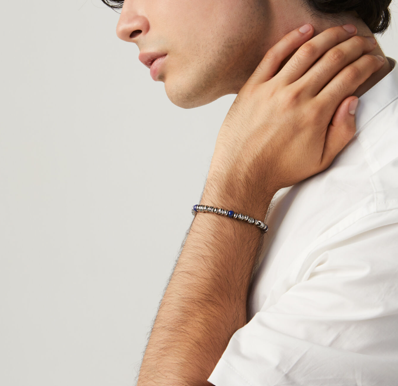 Bracelet Giovanni Raspini - Homme Bond, Argent et Lapis Lazuli (10695L)