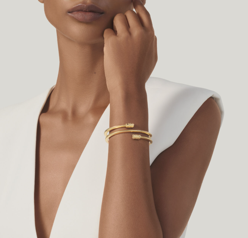 Bracelet Giovanni Raspini - Mini Double Tubogas croco, Plaqué Or (12546)