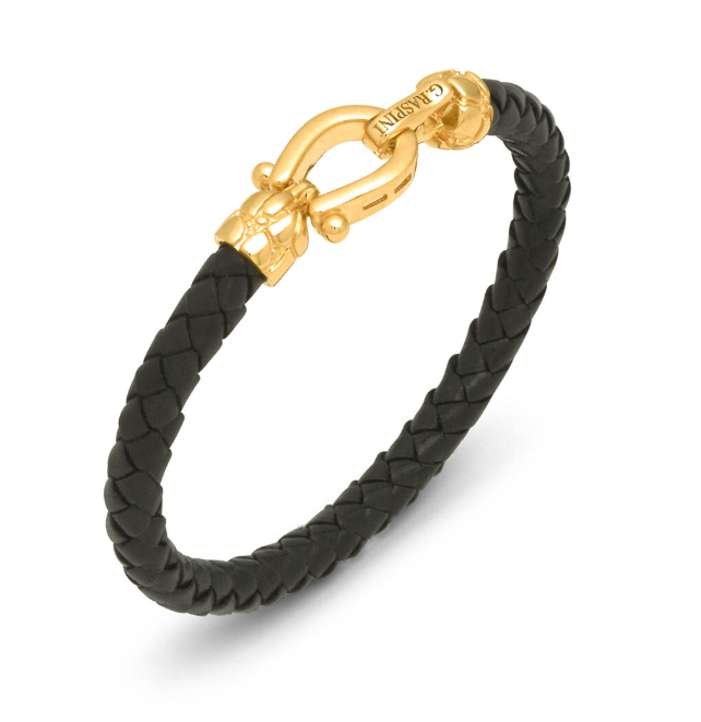 Bracelet Giovanni Raspini - Homme Croco Cuir, Plaqué Or (12569L)