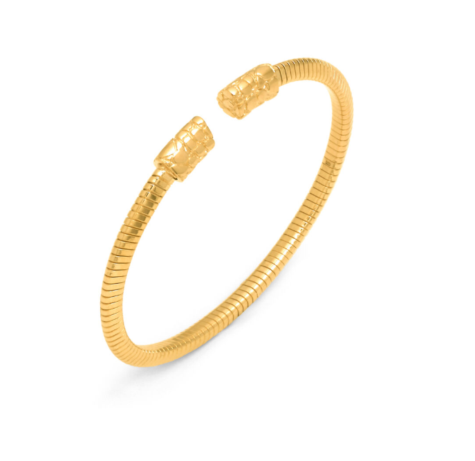 Bracelet Giovanni Raspini - Mini Tubogas croco, Plaqué Or (12547)