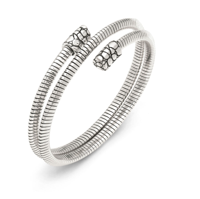 Bracelet Giovanni Raspini - Mini Double Tubogas croco, Argent (12538)