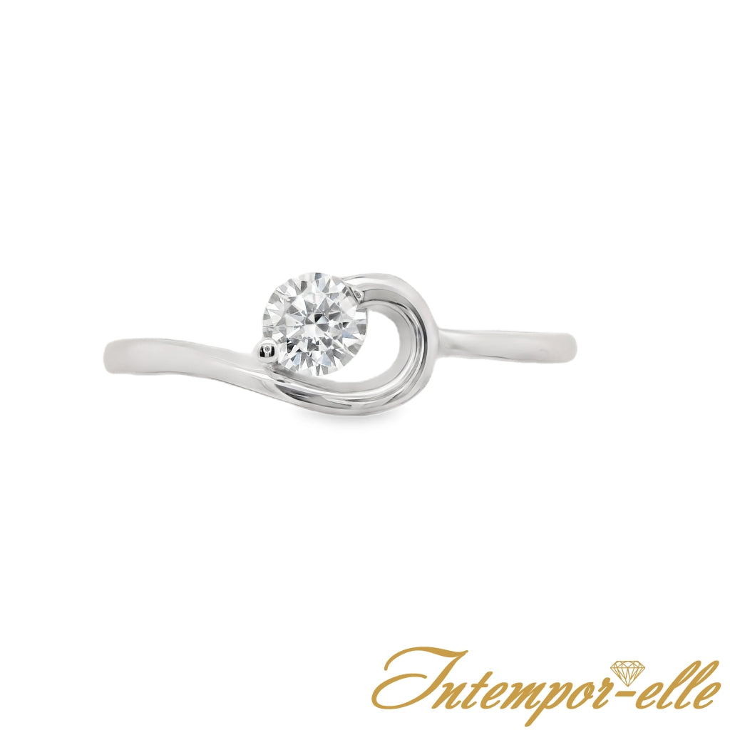 Bague - Or Blanc 18k, Zircons (18PR12972OZ/G)