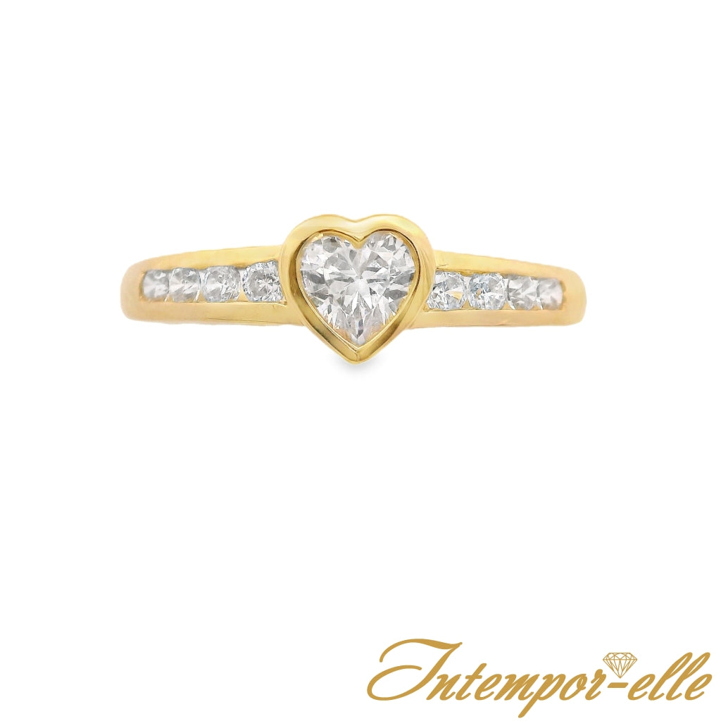 Bague Cœur - Or Jaune 18k, Zircons (18PR8922OZ/J)