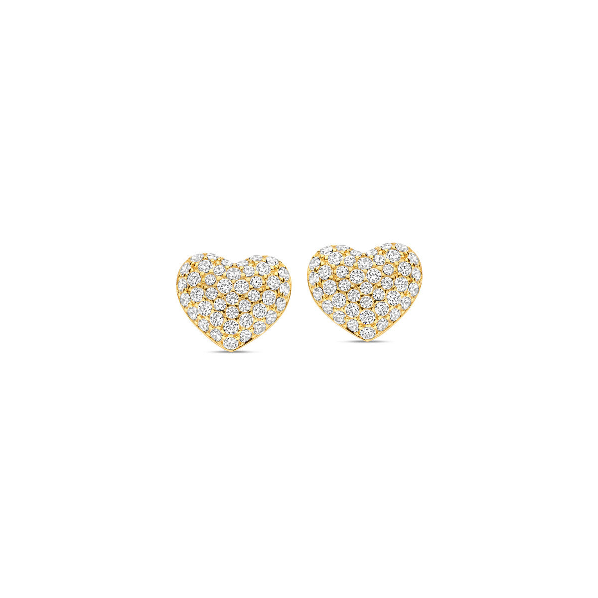 Boucles d'oreilles coeur Naiomy - Plaqué or et zircons (N5E58)