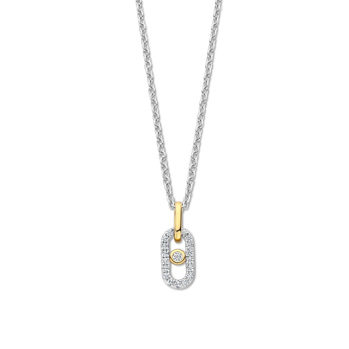 Collier Naiomy - Argent Bicolore doré et zircons (N5P58)