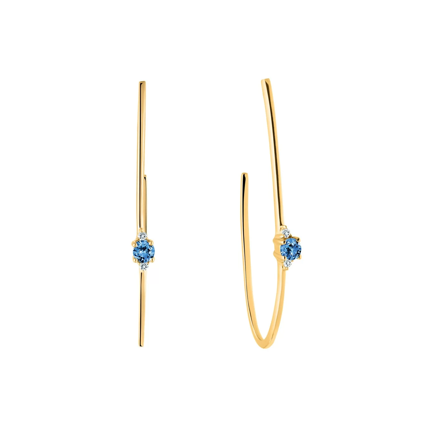 Boucles d'oreilles Garel Baia - Or Jaune, Saphirs Ceylan et Diamants (75ZB04SJ)