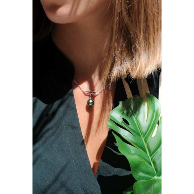 Collier IZA-B - Archipel, Argent, Diamants et Perles de Tahiti (FEZ18N008HP)