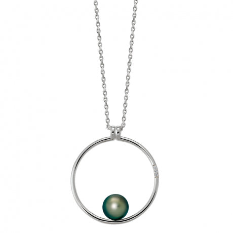 Collier IZA-B - Epure, Argent, Diamant et Perles de Tahiti (FEZ18N016HP)