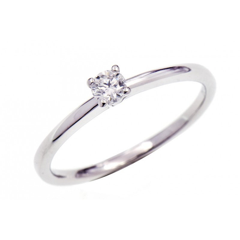Bague solitaire 4 griffes - Or Blanc, Diamants (GR4810WB16)