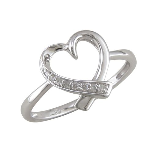 Bague Cœur- Or Blanc, Diamants (J&A3666)