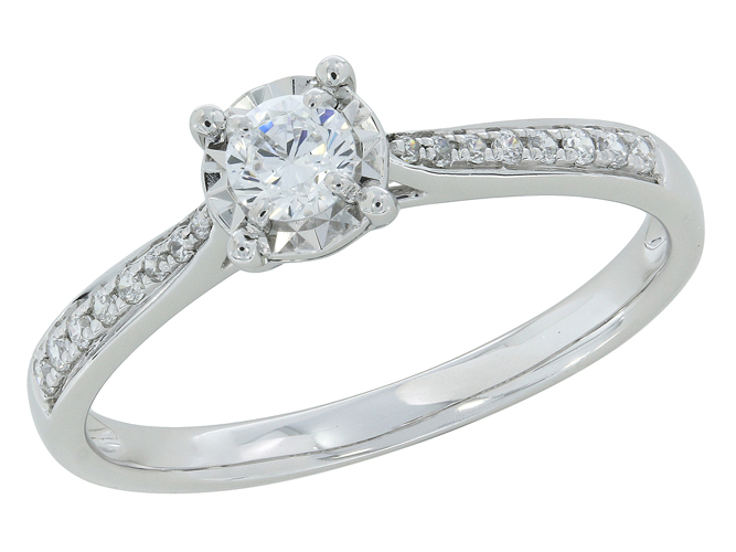 Bague avec motif - Or Blanc, Diamants (J&A4968)