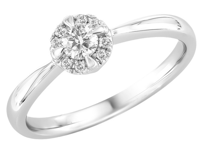 Bague avec motif - Or Blanc, Diamants (J&A6325)