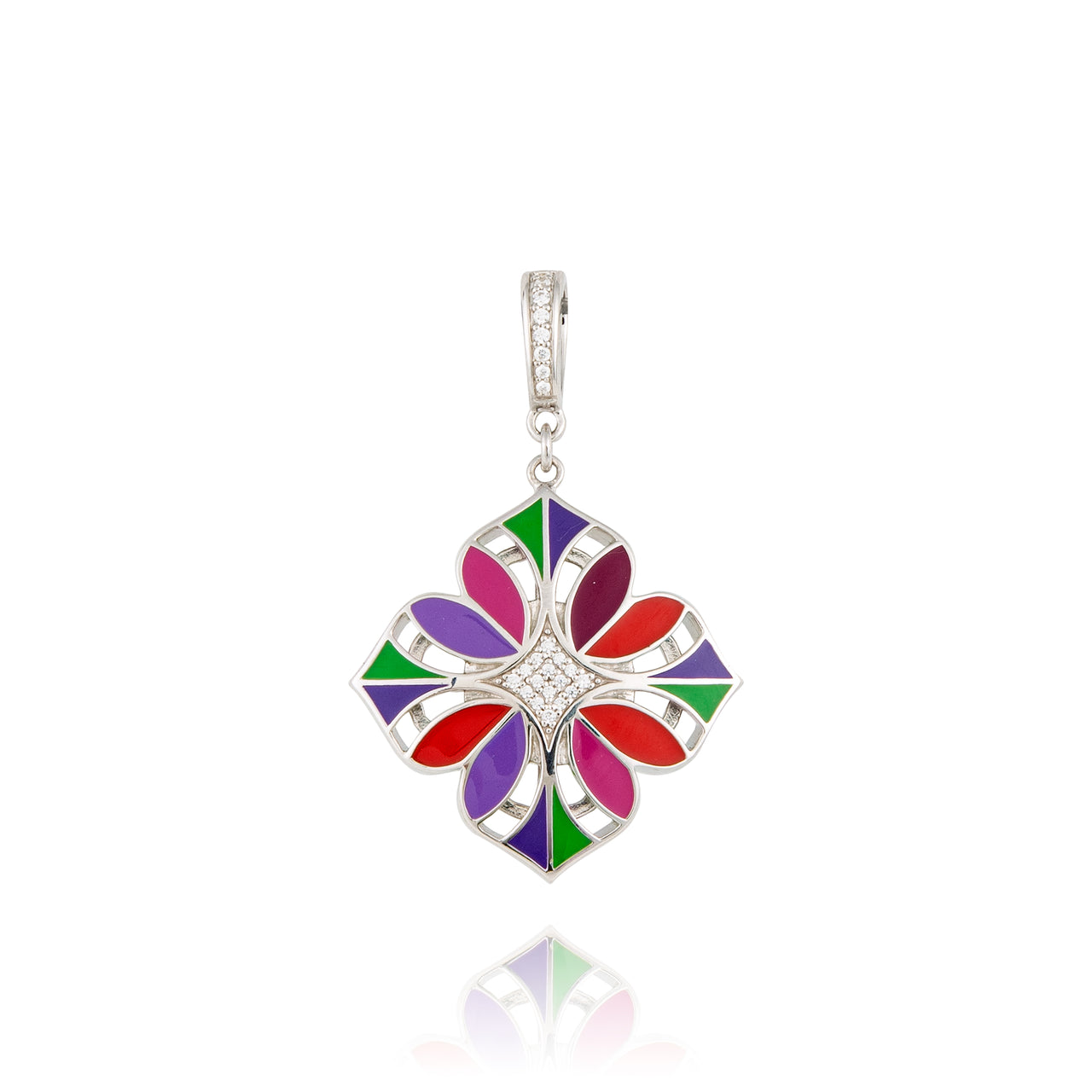 Pendentif UNASTORIA - Fleur de lys, Argent et Zircons (BQ121213)
