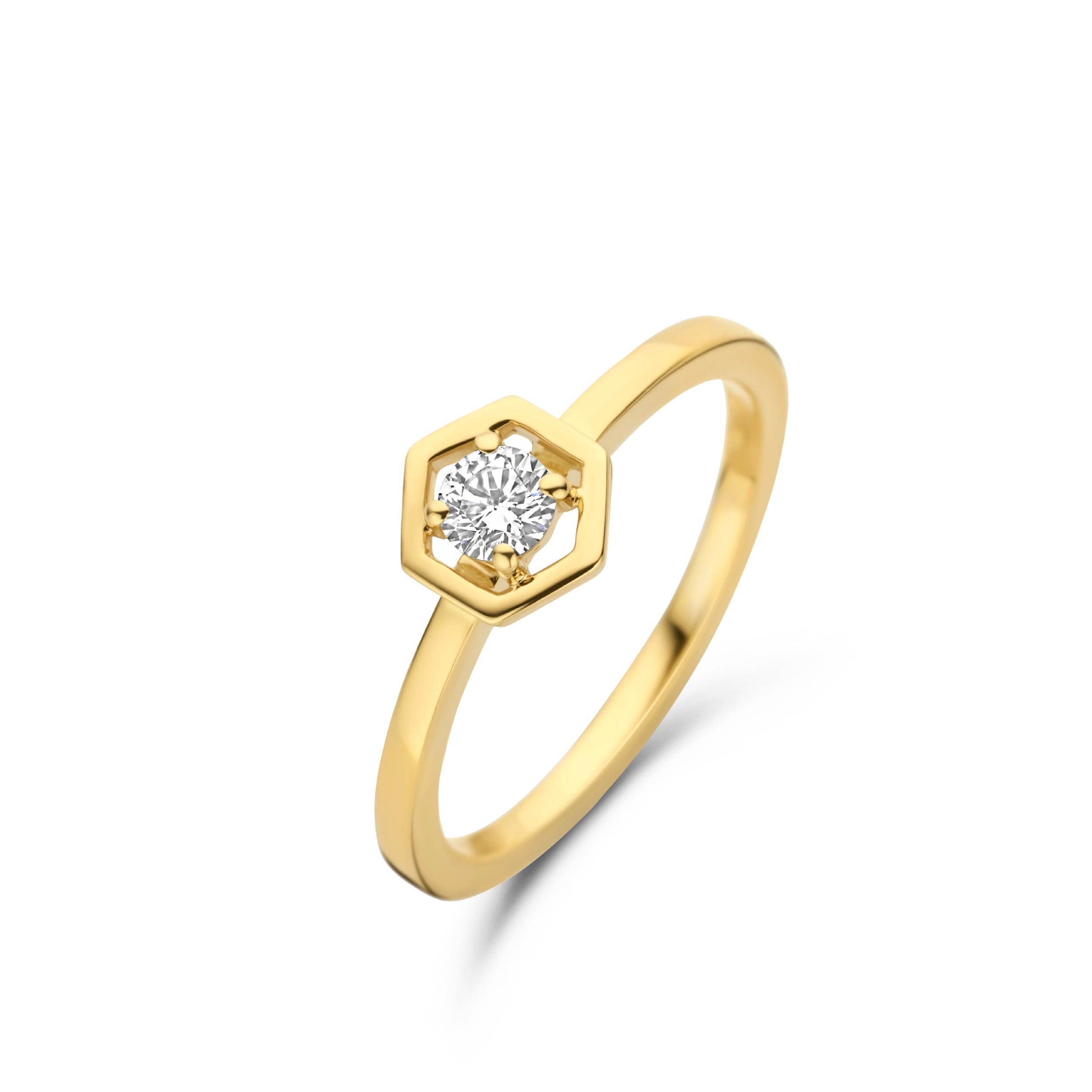 Bague solitaire - Or Jaune, Diamants (91NL37/A)
