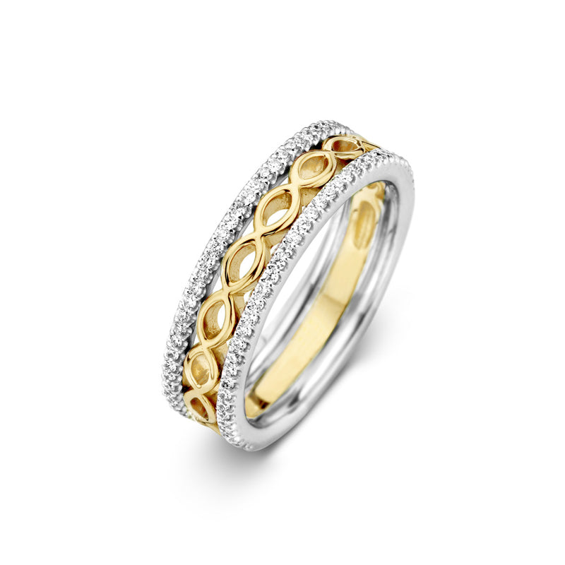 Bague One More - Ischia Or Blanc, Jaune et Diamants (059505A)