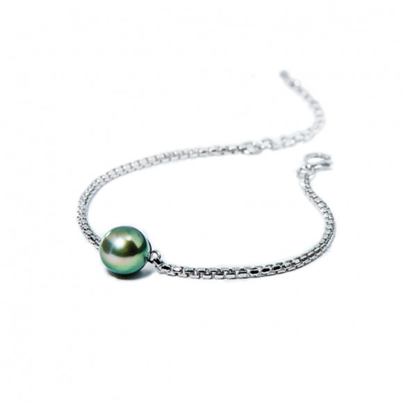 Bracelet Maille Serpent IZA-B - Epure, Argent, Perles de Tahiti (NI-025-BRA)