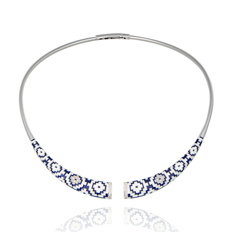 Collier Torque UNASTORIA - Aztèques, Argent et Zircons (CL121186)