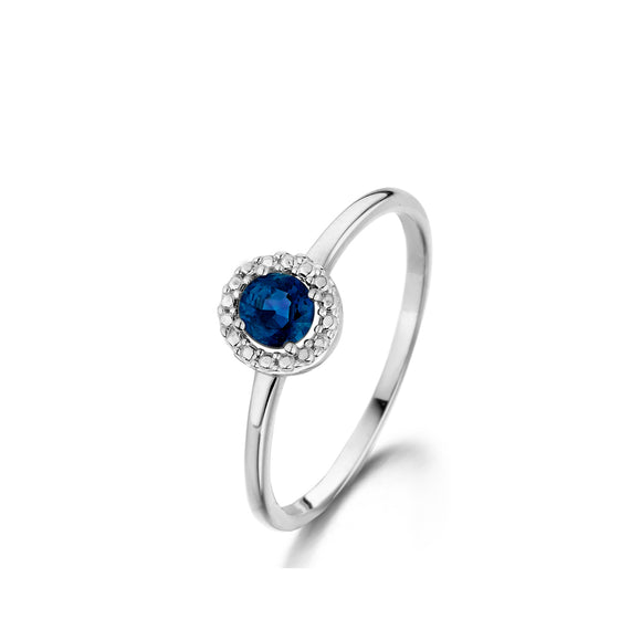 Bague avec motif - Or Blanc, Saphir bleu (057465S)