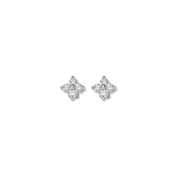 Boucles d'oreilles contre l'oreille - Or Blanc, Diamants (058636A)