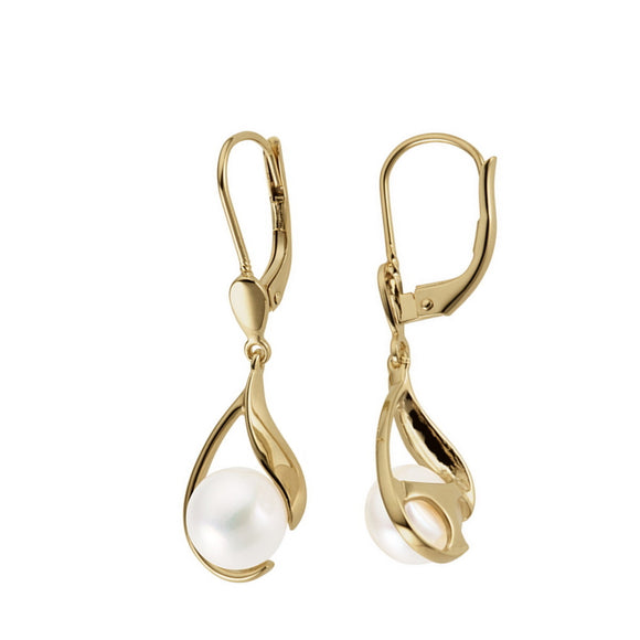 Boucles d'oreilles systèmes - Or Jaune et Perle (063463P)