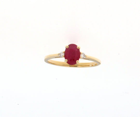 Bague avec motif - Or Jaune, Diamants et Rubis (065311RA)