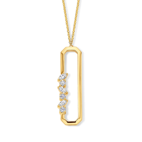 Collier avec motif - Or Jaune, Diamants (067135A)